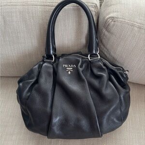 Prada Black Leather Shoulder Bag